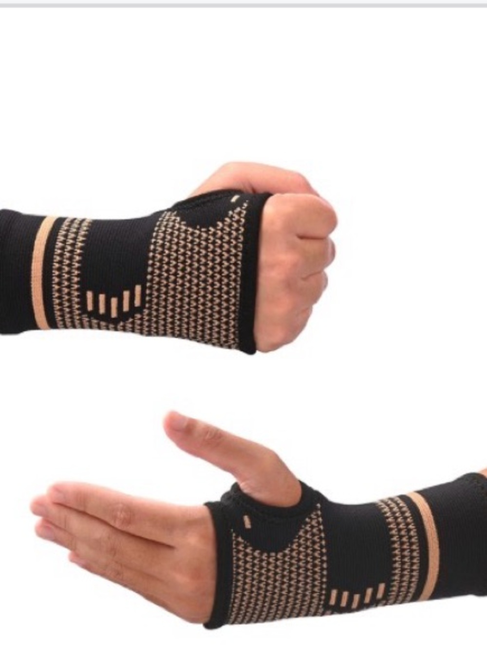 Copper-Infused Compression Wrist Support Wraps for Carpal Tunnel/Wrist Sprains - Picture 3 of 6